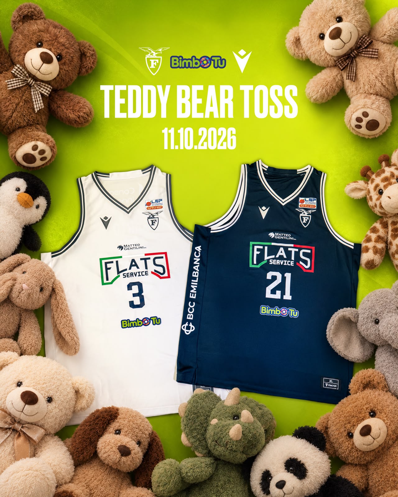 DOMENICA (20.45) NEL DERBY TRA FORTITUDO E RIMINI IL “TEDDY BEAR TOSS” A FAVORE DI BIMBO TU